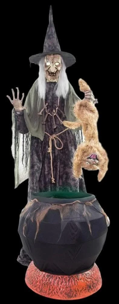 "Cat-tastrophe Cauldron (No Fog)" Electric Animated Halloween Prop 3 "Cat-tastrophe Cauldron (No Fog)" Electric Animated Halloween Prop