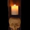 "Classic Skull Wall Sconce Style II W/ Ivory Flameless Candle" Haunted House Lighting -Halloween Props Promotion classic skull wall sconce style ii w ivory flameless candle haunted house lighting 14320984817712