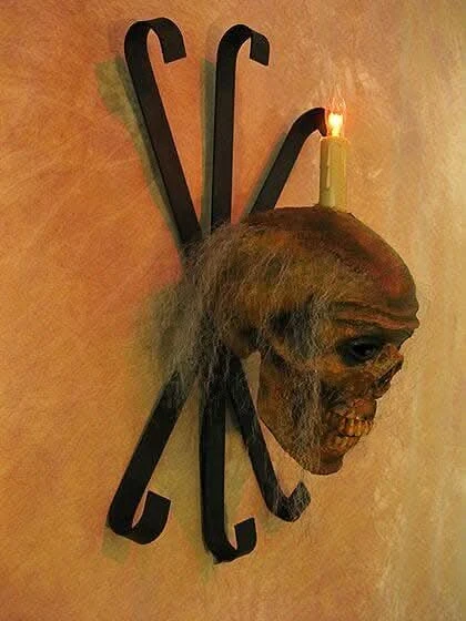 "Corpsed Head Skull Wall Sconce" Haunted House Lighting 5 "Corpsed Head Skull Wall Sconce" Haunted House Lighting - Image 3