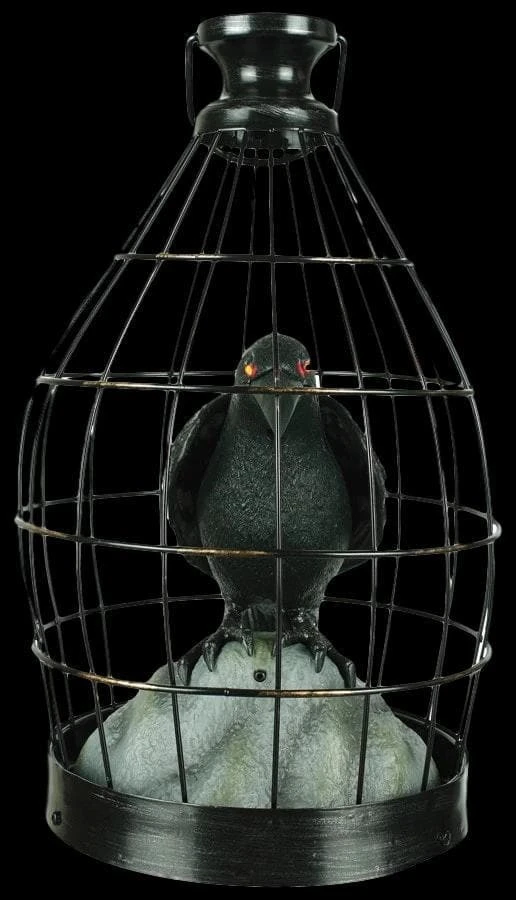 "Crow In Cage" Animated Halloween Prop