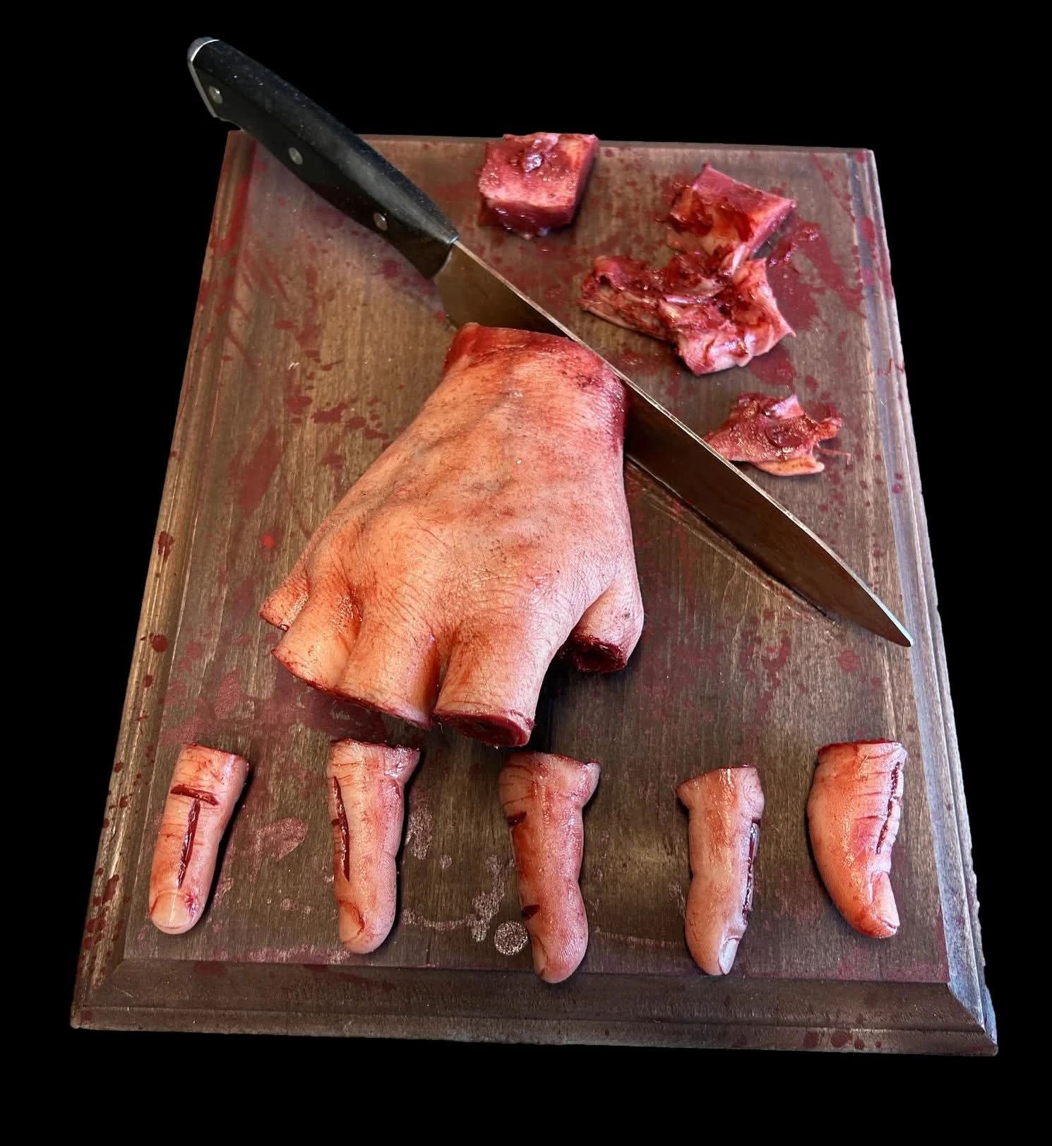 "Cutting Board With Magnetic Fingers" Human Body Part Halloween Prop 4 "Cutting Board With Magnetic Fingers" Human Body Part Halloween Prop - Image 2
