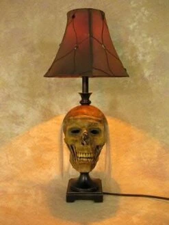 "Desk Lamp With Life-size Corpse Head And Antique Shade" Haunted House Lighting -Halloween Props Promotion desk lamp with life size corpse head and antique shade haunted house lighting 23613422913