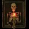 "Framed 3D Skeleton Torso Holding Candle" Hanging Haunted House Decoration -Halloween Props Promotion framed 3d skeleton torso holding candle hanging haunted house decoration 28755900039216