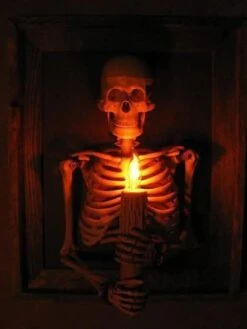 "Framed 3D Skeleton Torso Holding Candle" Hanging Haunted House Decoration -Halloween Props Promotion framed 3d skeleton torso holding candle hanging haunted house decoration 28758724247600