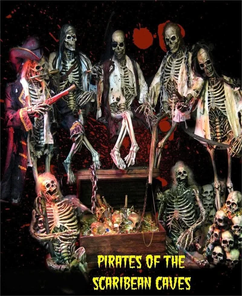 "Pirates Of The Scaribean Caves" Skeleton Halloween Props 3 "Pirates Of The Scaribean Caves" Skeleton Halloween Props
