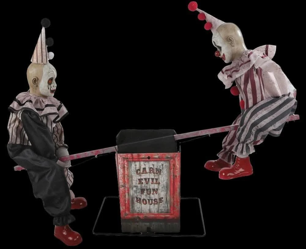 "See Saw Clowns" Electric Halloween Animated Prop 3 "See Saw Clowns" Electric Halloween Animated Prop